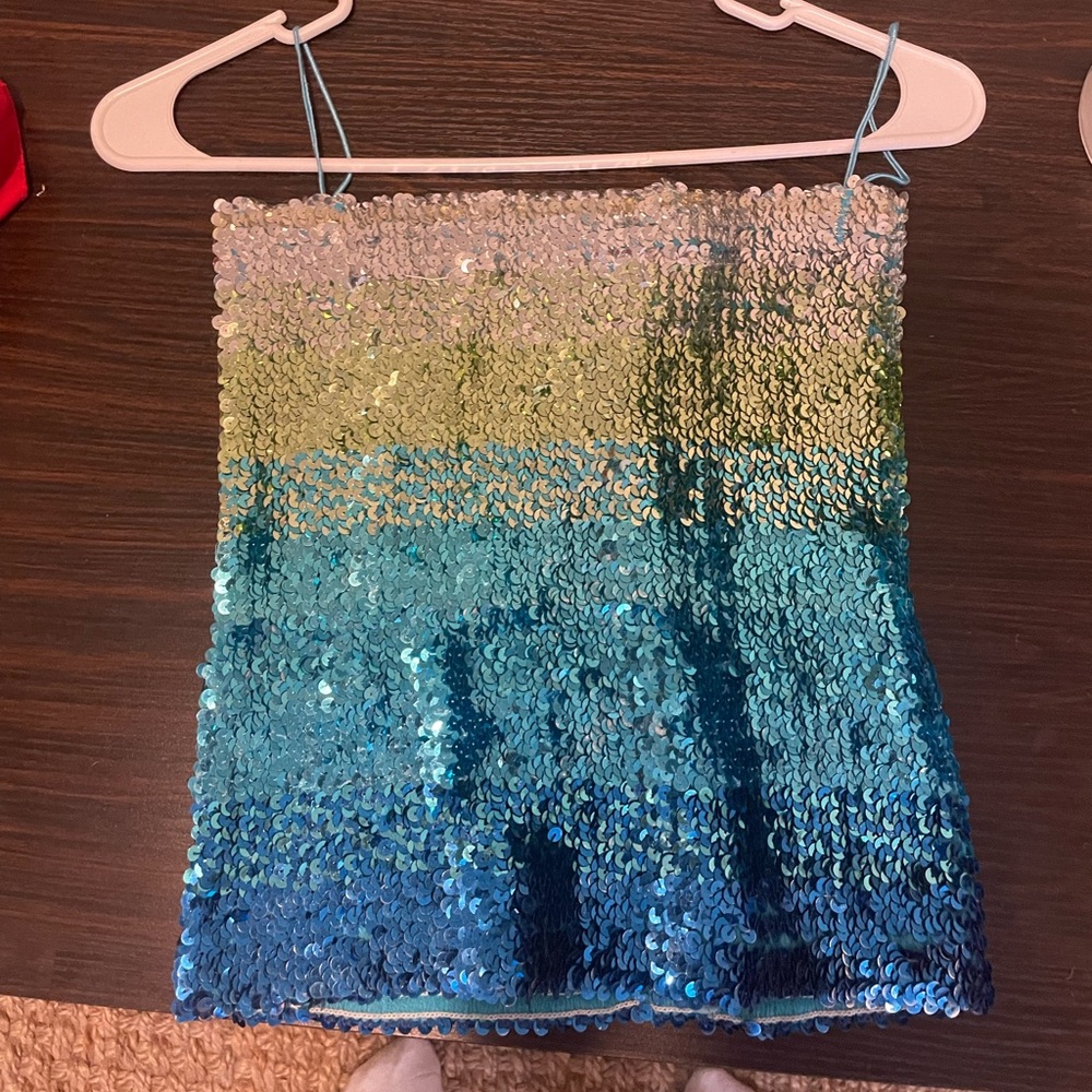 Free People Sequin Tube Top
